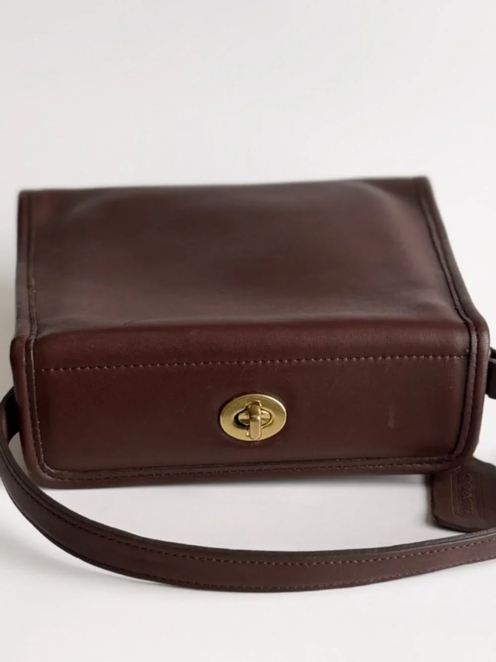 Vintage Coach 9043 Geometric Bag USA Mahogany Purse 1998